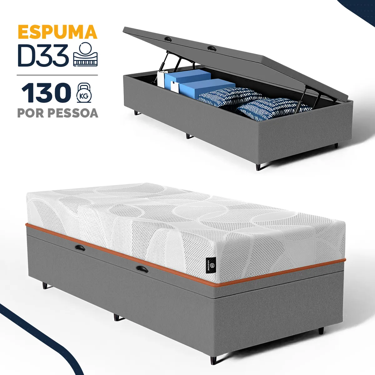 Cama box conjugada solteiro para quarto pequeno